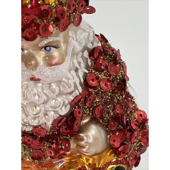 Radko LUXBERRY HOLIDAY Santa Claus SEQUINS Christmas Ornament 1014010 tags + Box - Picture 3 of 10